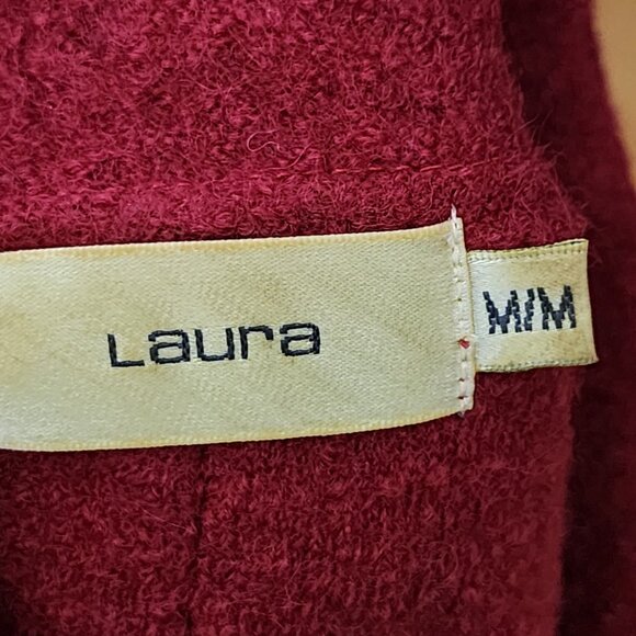 Laura Red 100% Boiled Deconstructed Button Front Cardigan - Picture 5 of 6